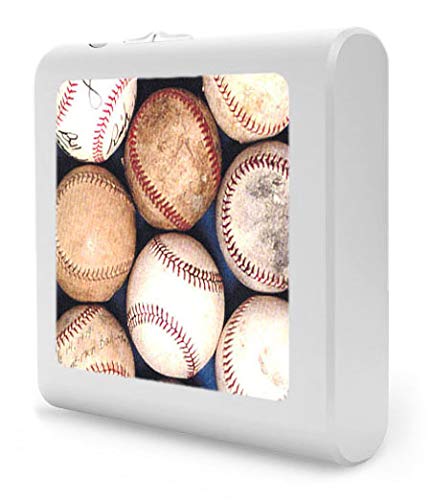 Dimmable LED Night Light with Auto On/Off Sensor, Adjustable Brightness & Warm White Light - Perfect for Bathroom, Hallway, Nursery, Kids Room & Bedroom - Baseball Design for Home Safety & Comfort