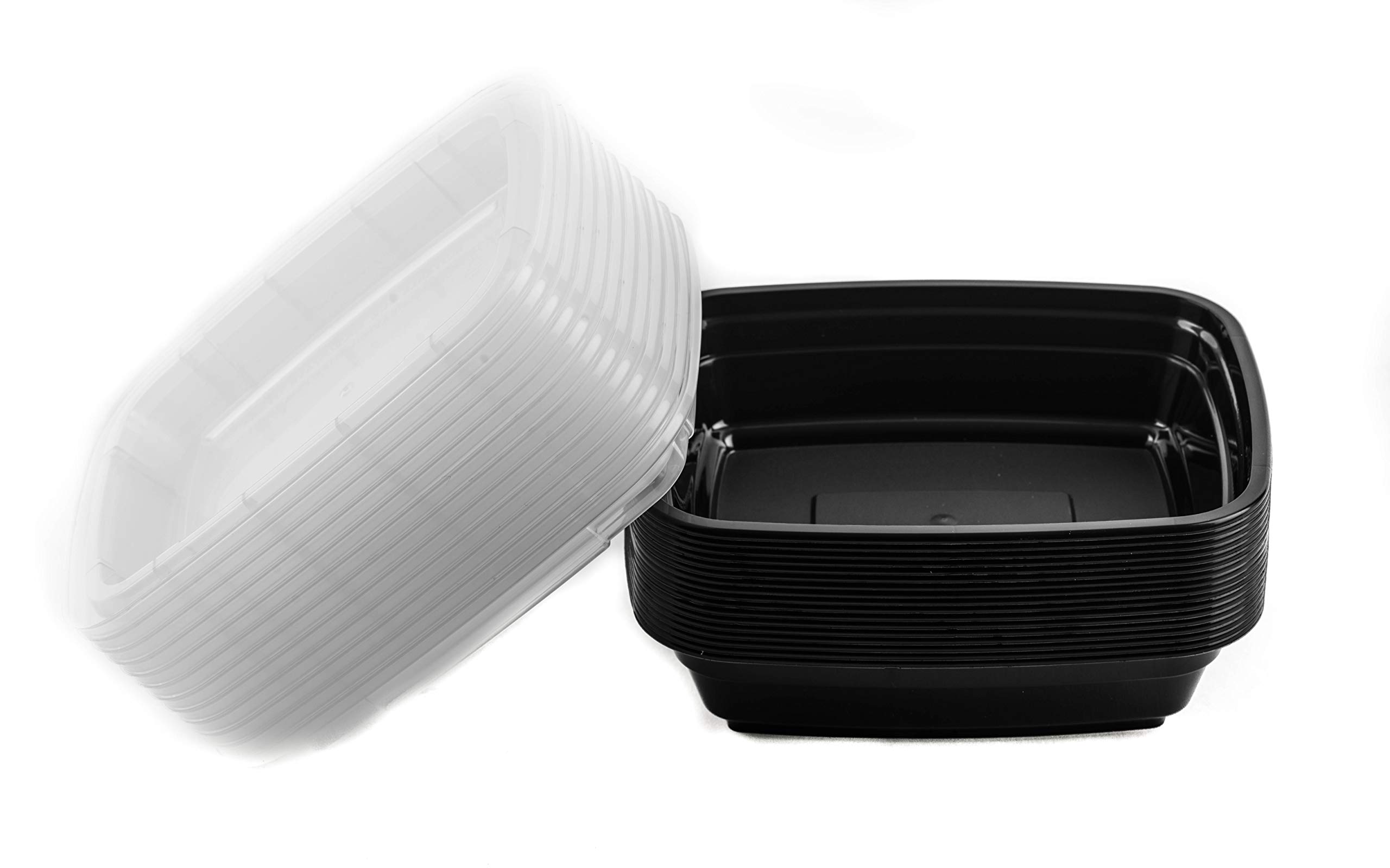 EcoQuality 50-Pack BPA-Free Meal Prep Containers with Lids - 12 oz Microwave & Freezer Safe Rectangle Food Storage Containers | Perfect for Lunch Box, Bento Box, Stir Fry & Meal Prepping | Dishwasher Safe Reusable Bowls