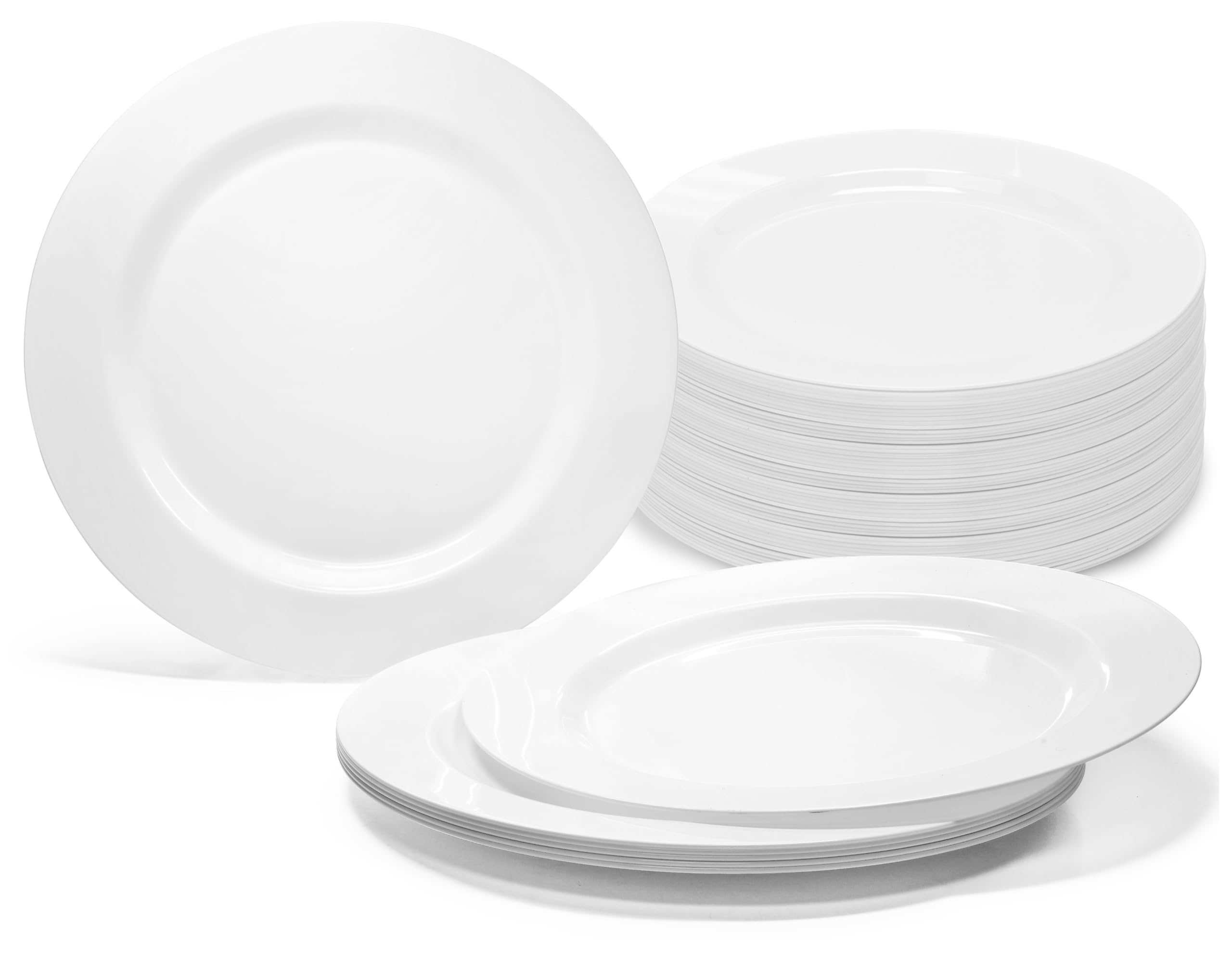 120-Pack Heavyweight Disposable Plastic Plates for Weddings & Parties - 6.25