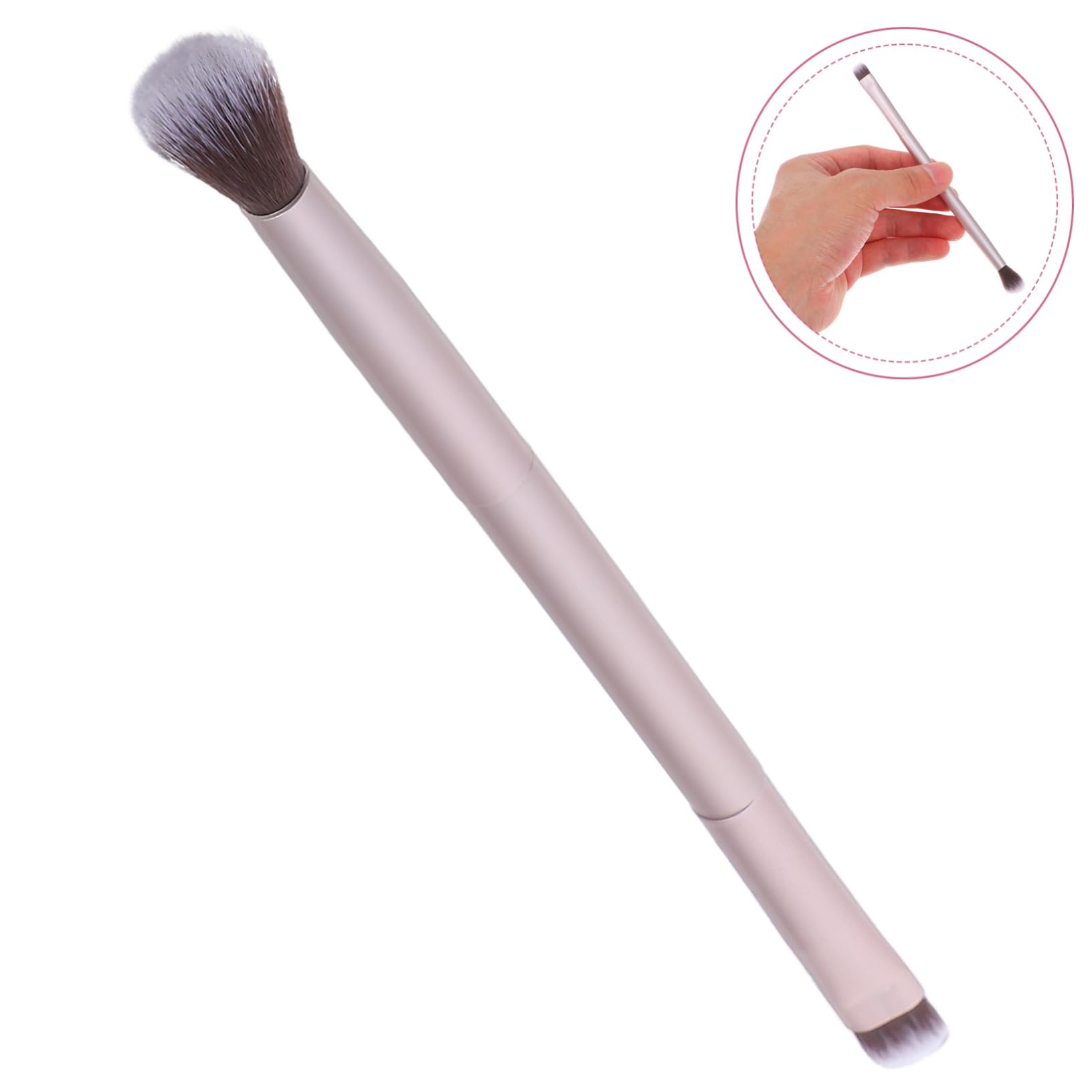 Beavorty Double Ended Eyeshadow Brush - Dual Sided Makeup Brush for Eyeshadow & Eyeliner - Professional Cosmetic Brush Set for Perfect Eye Makeup Application - Ideal for Daily Use, Travel & Professional Makeup Artists