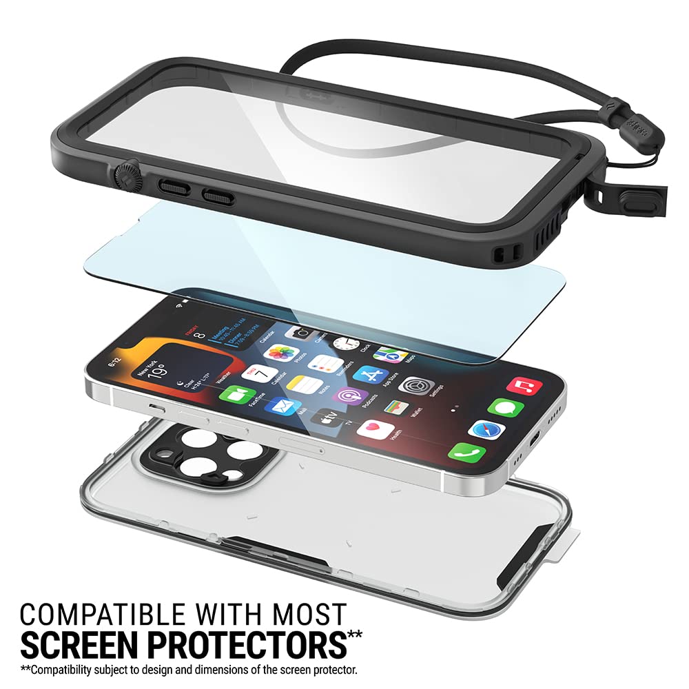 Catalyst Waterproof Case for iPhone 13 Pro - 5X More Protection, Shockproof & Drop Resistant (Up to 65% Higher Drops), Responsive Touch Screen & Face ID Compatible, Black - Perfect for Outdoor Adventures, Swimming & Extreme Sports