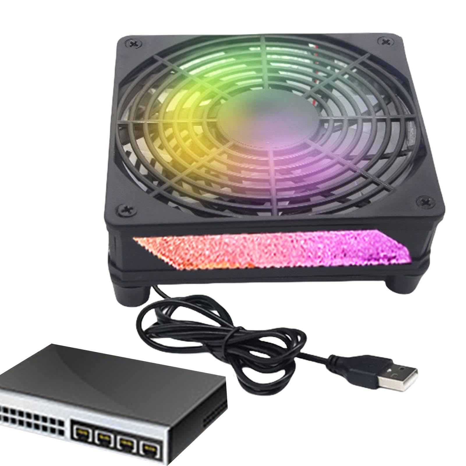 Portable Laptop Cooling Pad with High-Speed Fan, Stable & Sturdy Design for Laptops, Tablets, TVs, Routers - Ideal for Home, Office, and Gaming Use