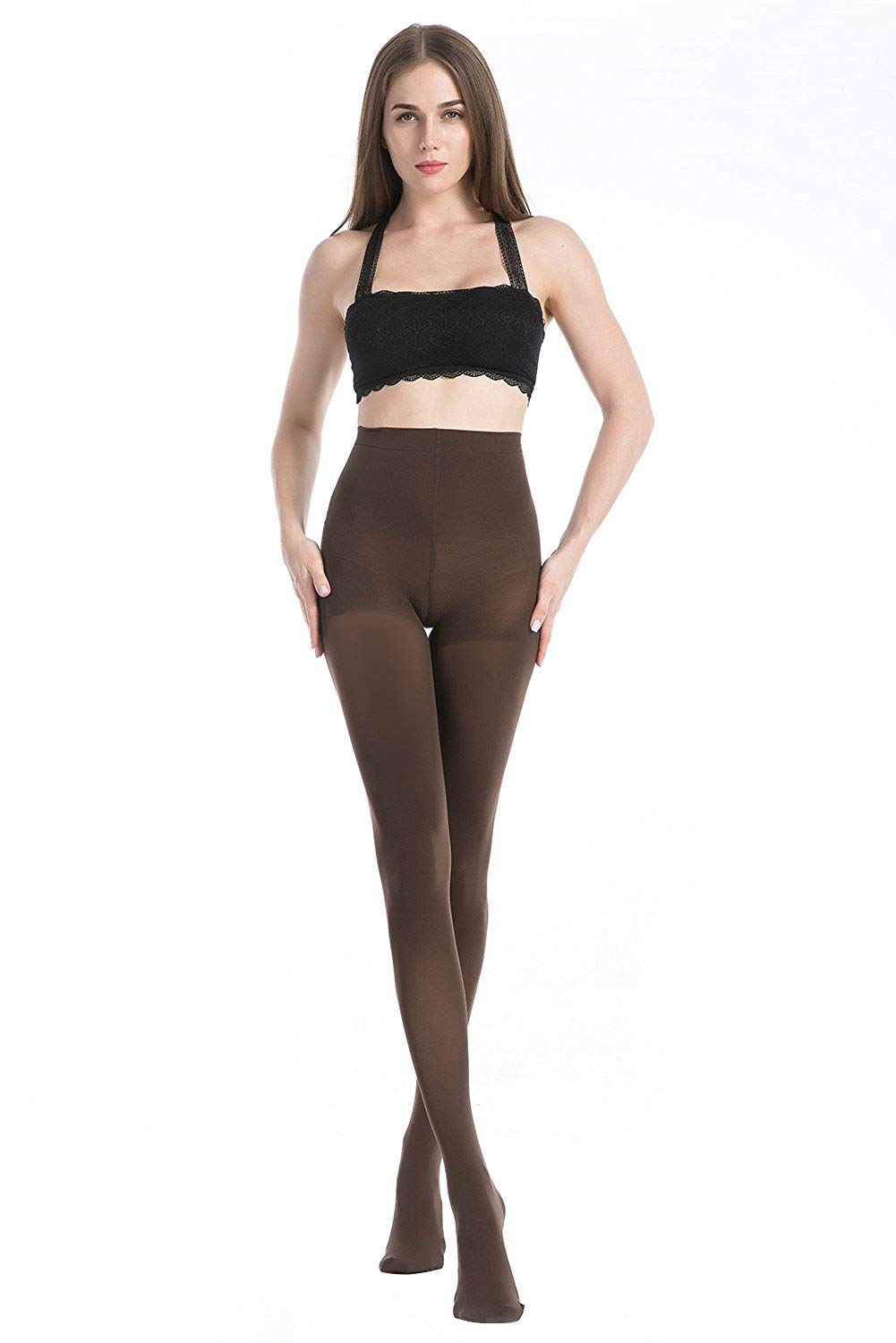 ANDIBEIQI 4 Pairs Run Resistant Control Top Pantyhose - Opaque Tights 50 Denier Stockings for Women - One Size Fits Most - Perfect for Work, Everyday Wear & Formal Occasions