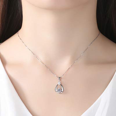 925 Sterling Silver Heart Pendant Necklace for Women - Dainty Clavicle Chain Jewelry, Korean & Japanese Style Minimalist Accessory - Perfect for Date Night, Gift Giving & Everyday Wear