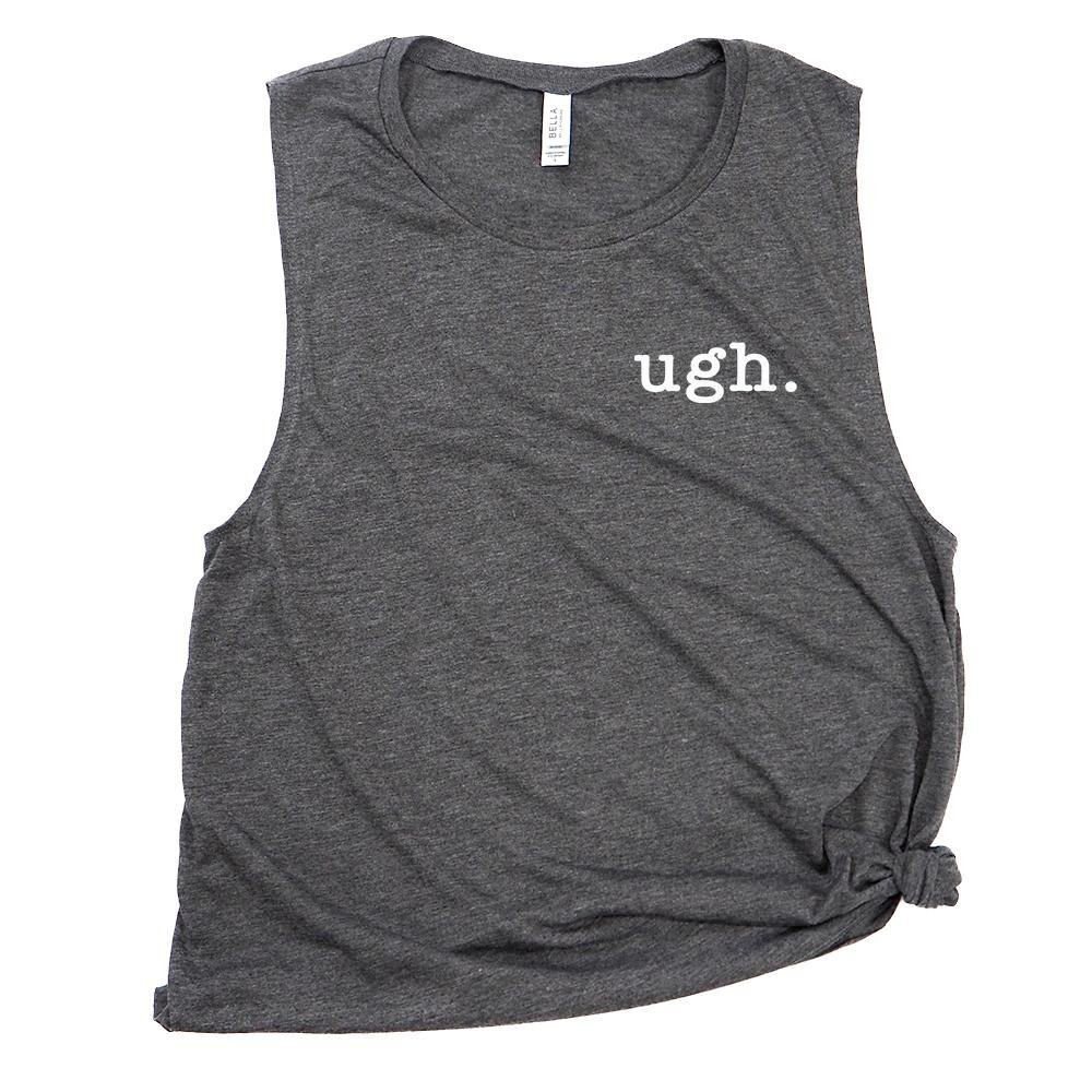 Funny Sarcastic Workout Muscle Tank Top - Ugh Gym Running Shirt for Women & Men - Perfect for Fitness, Jogging and Humorous Workout Sessions