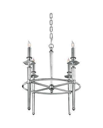 Quoizel RFV5004 HP Favray 4-Light Chandelier in Heritage Silver Plate Finish - Elegant Dining Room & Foyer Lighting Fixture for Home Decor