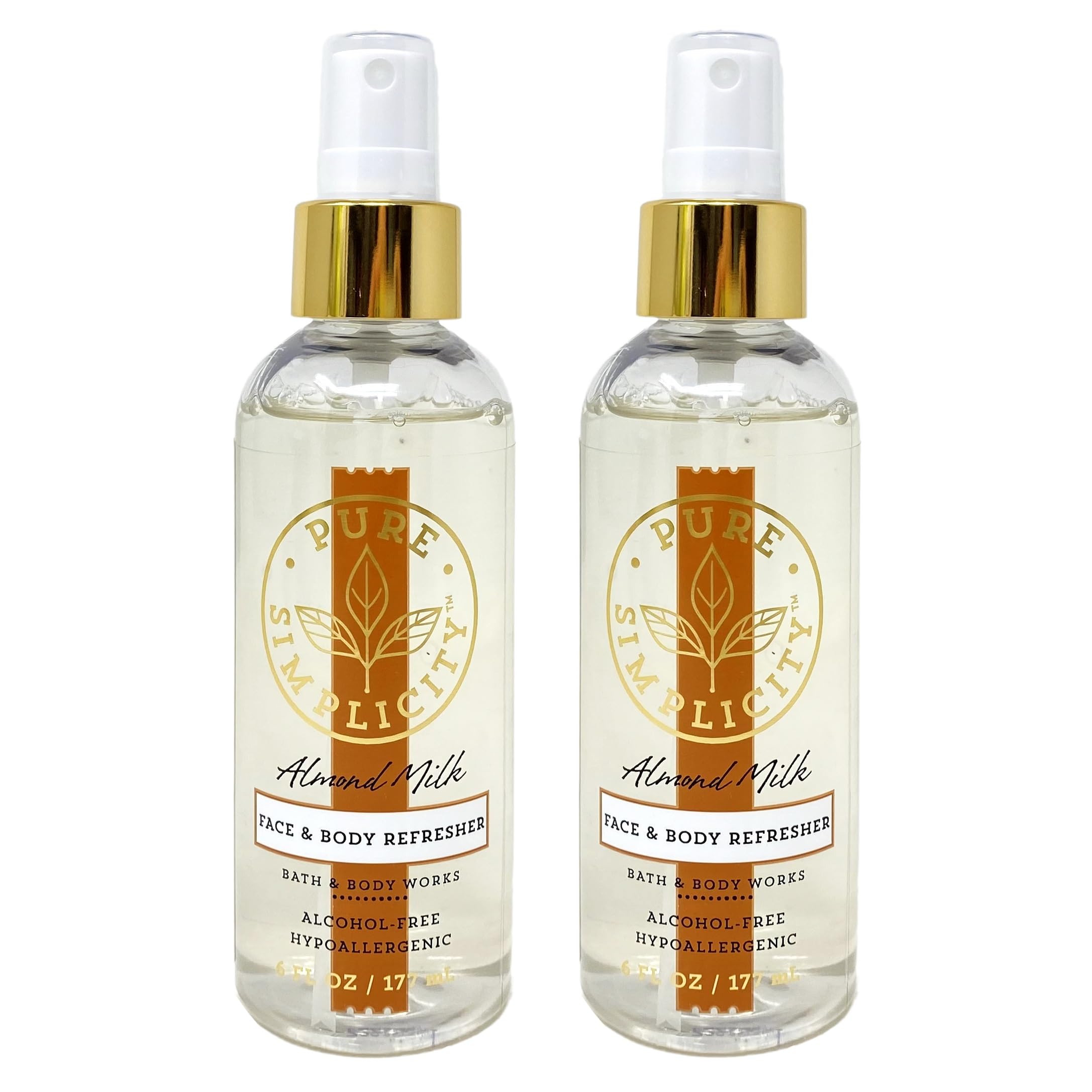 Pure Simplicity Almond Milk Face & Body Refresher Set of 2 (6 fl oz / 177 mL Each) - Hydrating & Soothing Skincare for Dry Skin - Perfect for Daily Moisturizing & Spa Relaxation at Home