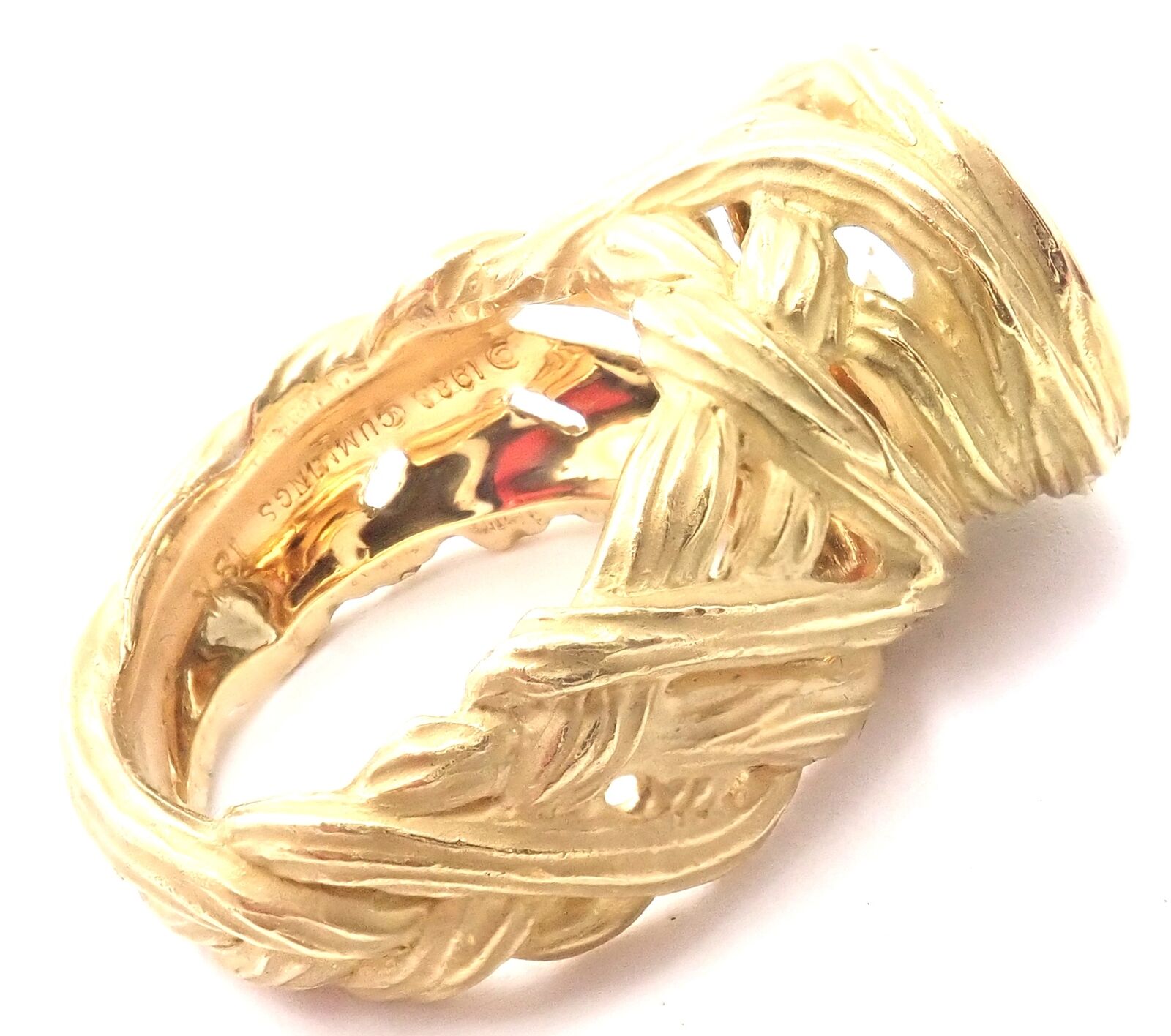 Authentic Angela Cummings 18k Yellow Gold Large Aquamarine Ring - Elegant Statement Jewelry for Weddings, Anniversaries & Special Occasions