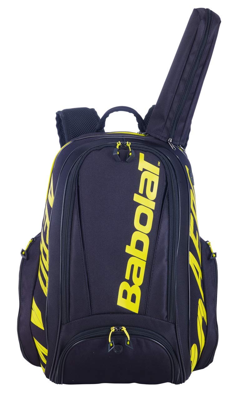 Babolat BP Pure Aero Tennis Backpack Black/Yellow - Premium Tennis Gear Bag for Players & Coaches - Perfect for Court, Gym & Travel (2020 Model)