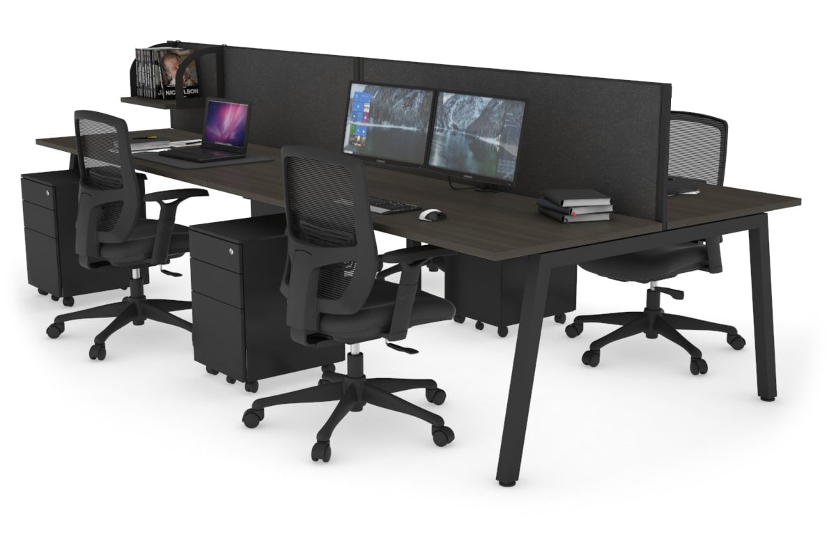 Quadro 4-Person Office Workstation Desk - 1200L x 700W Dimensions - Perfect for Team Collaboration, Open Office Spaces & Coworking Environments
