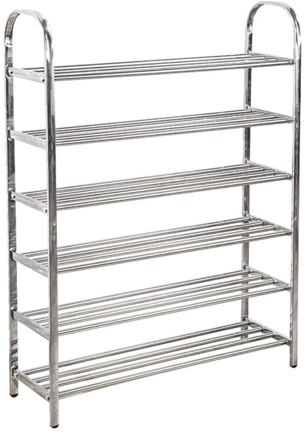 HUANE Stainless Steel Shoe Cabinet - 3-Tier Metal Shoe Rack Organizer for Entryway, Hallway & Closet Storage - Space Saving Shoe Shelf for Home, Office & Apartment Organization