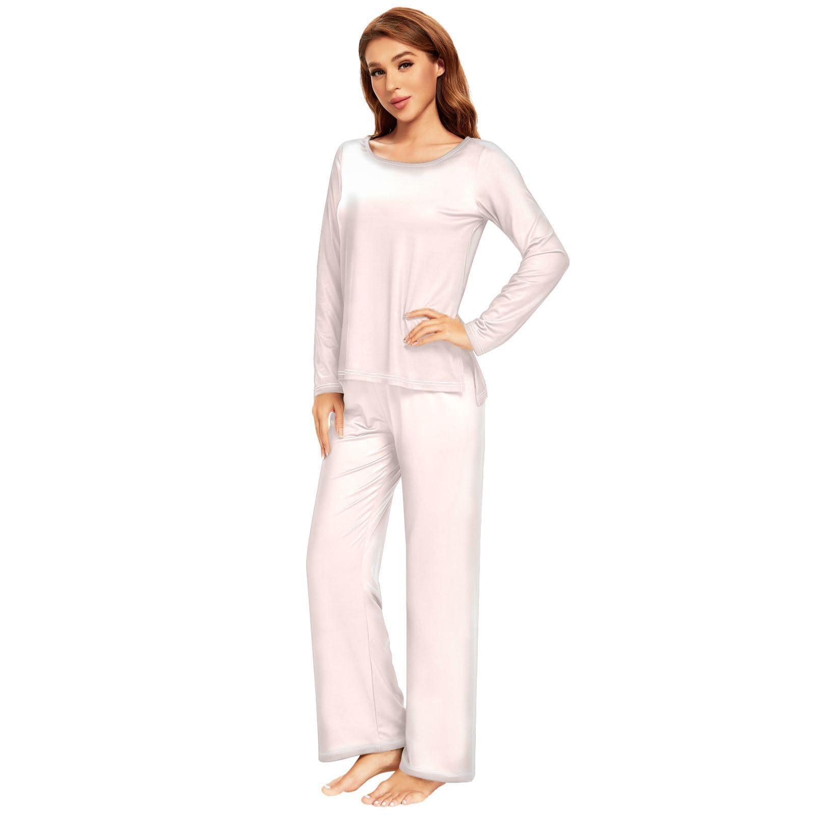 Cozy Blue Women's Pajama Set - Long Sleeve Sleepwear Top & Pants Lounge Outfit 20804 | Soft Cotton Nightwear for Relaxing at Home, Sleepovers & Gift Giving