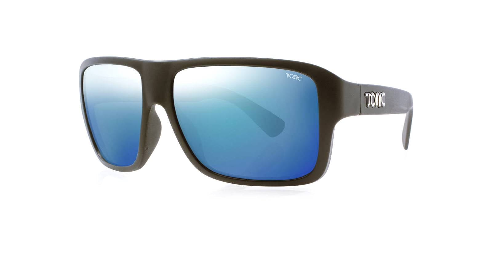 Matte Black-Blue Mirror Lens