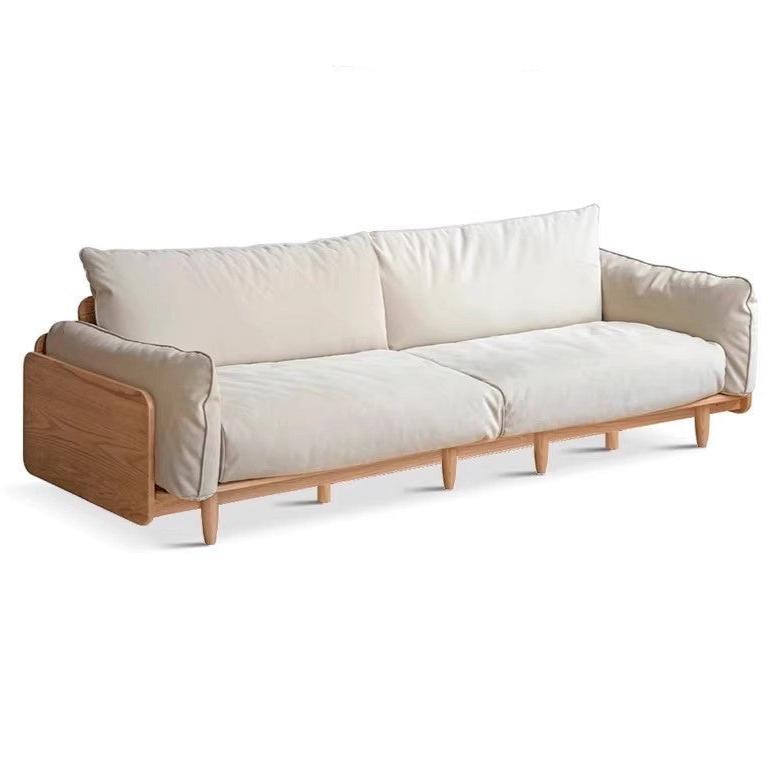 94.8x36.2x31.8 inch / 241x92x81 cm / Natural wood color / Rice-size three-seater (cat scratching cloth soft white)