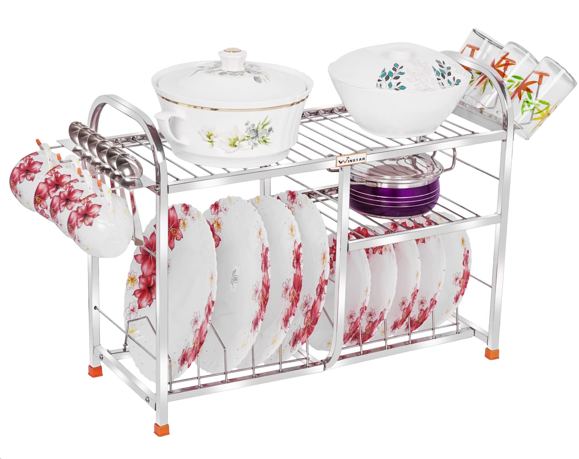 Winstar 3-Tier Stainless Steel Wall Mount Kitchen Organizer Rack - 18