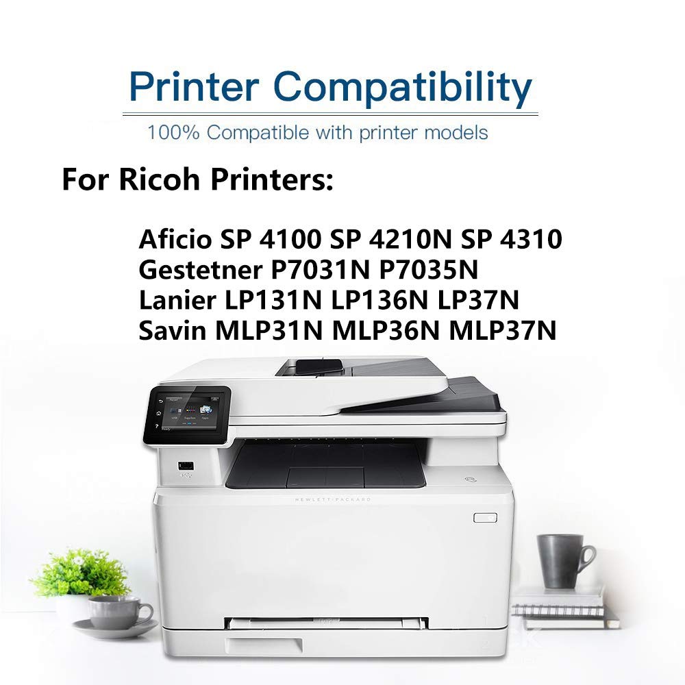 High Capacity Black Laser Printer Cartridge - 1-Pack Replacement for Ricoh 402809/406997, Compatible with SP 4100/4210N/4310/P7031N/P7035N/LP131N/LP136N/LP37N - Perfect for Office Printing & Document Reproduction