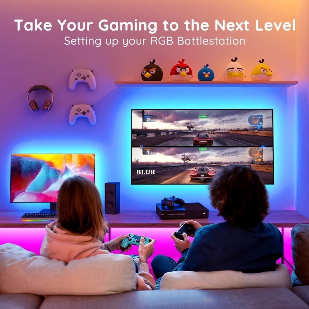 Nexlux 14.7ft LED TV Backlight Strip for 32-70 Inch TVs - Smart App Controlled RGB Gaming Lights with Easy Installation | Perfect for Home Theater, Gaming Setup & Ambient Lighting