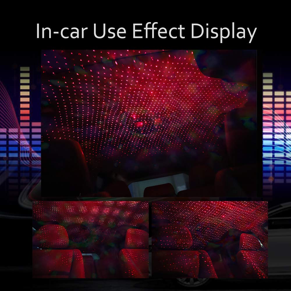 Romantic Auto Roof USB Star Projector with Mini Disco Light - Aevdor USB Night Light for Bedroom, Car, Party & Ceiling Decor - Flexible LED Atmosphere Lamp - Plug & Play - Perfect for Romantic Nights, Road Trips & Home Decor