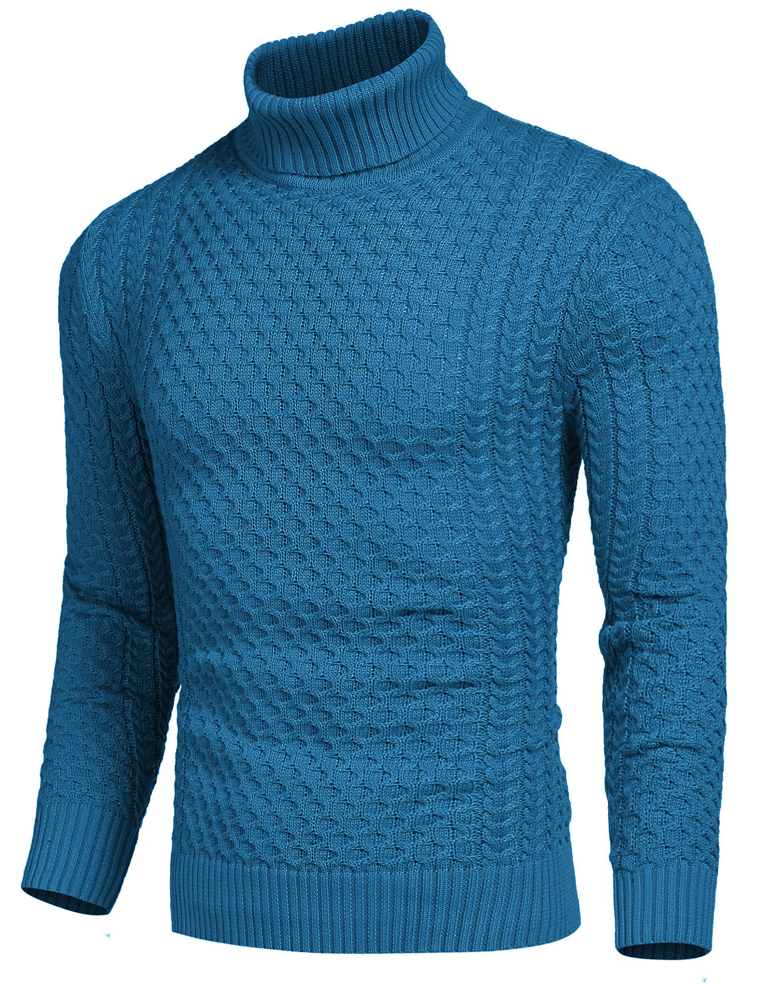 COOFANDY Men's Slim Fit Turtleneck Sweater - Casual Knit Pullover for Winter, Fall & Spring | Warm & Stylish Solid Color Sweater for Office, Date Night & Holiday Outfits