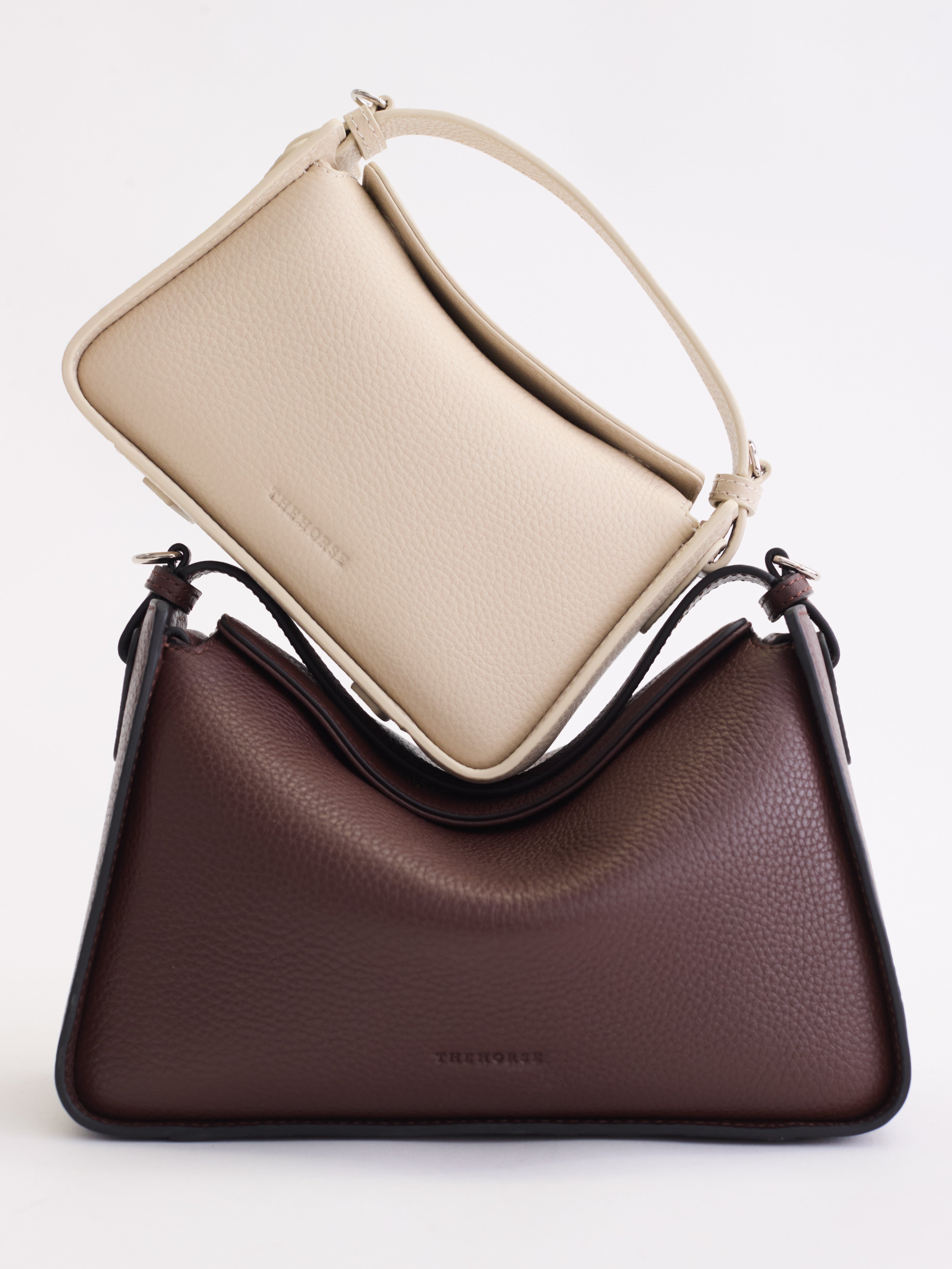 Mini Clementine Crossbody Bag - Oat Pebbled Leather Handbag for Women | Perfect for Everyday Use, Work, and Travel