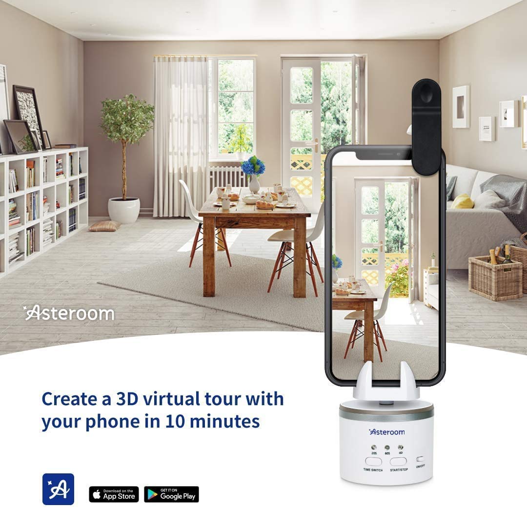Asteroom 360 Camera 3D Virtual Tour Kit for Real Estate - 2nd Gen Bundle with Digital Rotator, Fisheye Lens & Tripod + iPhone 12 Case | Perfect for Property Showcases, Home Tours & VR Content Creation