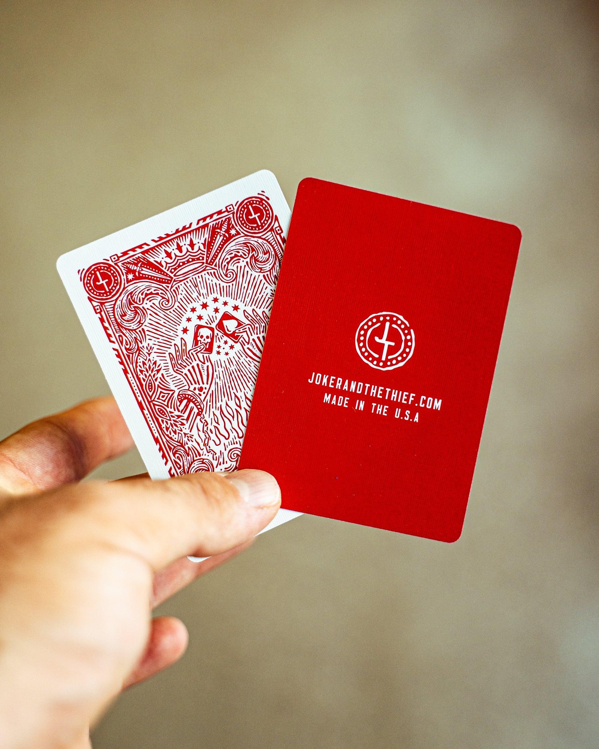 Joker and the Thief Blood Red Edition - Premium Playing Cards for Poker, Magic Tricks & Game Nights - Perfect for Collectors and Card Game Enthusiasts