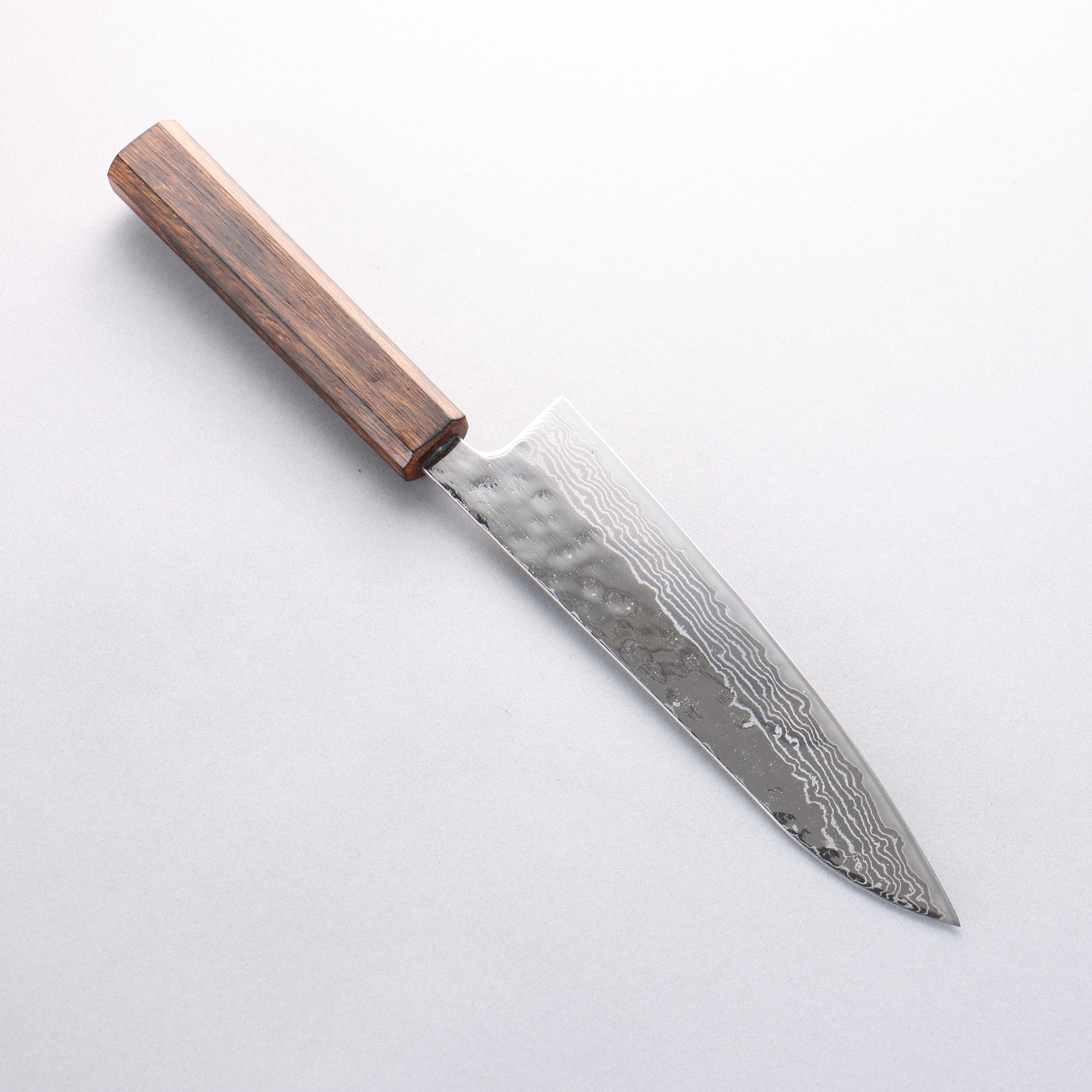 Premium 440C Stainless Steel Hammered Damascus Gyuto Knife 180mm - Japanese Chef Knife with Oak Handle for Slicing, Dicing & Precision Cooking