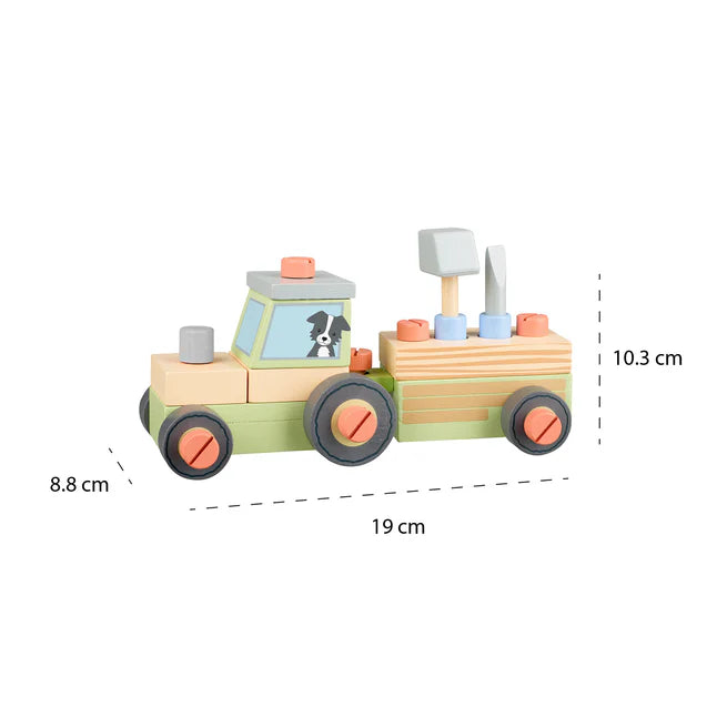 Buildable Tractor Toy Set for Kids - STEM Learning Construction Toy with Realistic Farm Vehicle Models - Perfect for Imaginative Play, Farm-Themed Activities & Educational Gifts