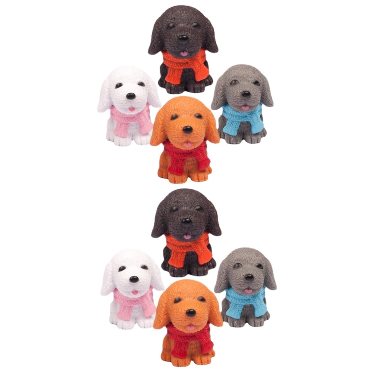 Vaguelly 8-Piece Puppy Model Set - Small Dog Figurines for Home Decor, Dog Party Favors & Cartoon Playset - Perfect for Tabletop Displays, Pet-Themed Parties & Kids' Playtime