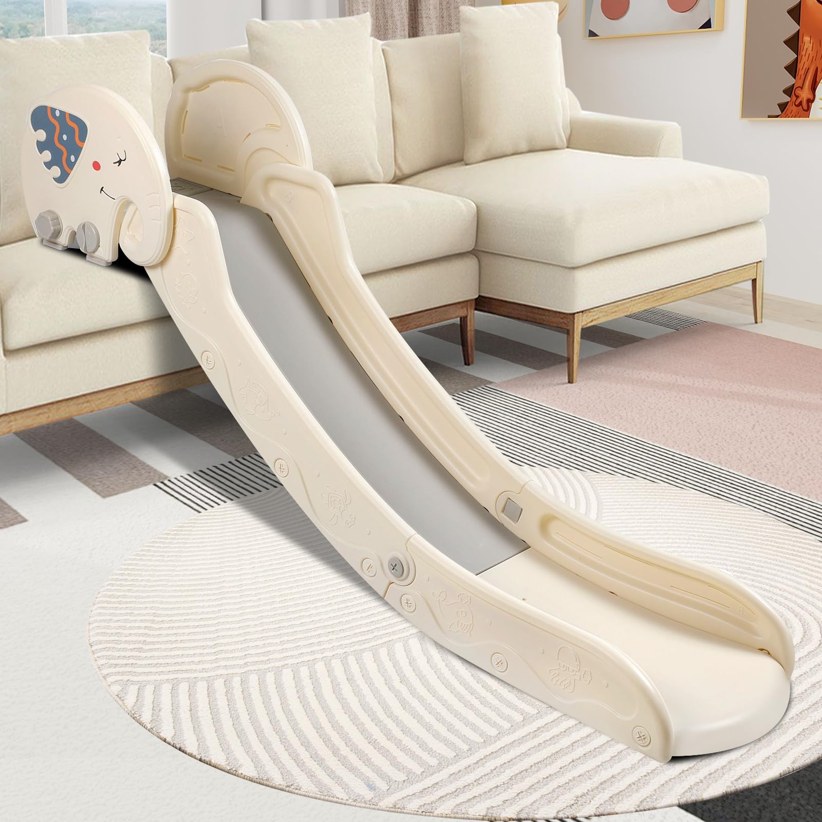 **Toddler Slide for Couch - Indoor Playset for Kids 1-3 Years, Safe Baby Slide for Sofa & Bed - Perfect for Playrooms, Living Rooms & Daycare Fun**