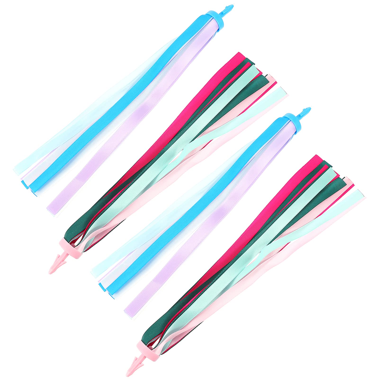 FAVOMOTO 2 Pairs Hair Decor Ribbon Tassel Ear Handle for Kids - Colorful Polyester Scooter Streamers - Perfect for Bicycle, Motorcycle & Kids' Bike Decorations