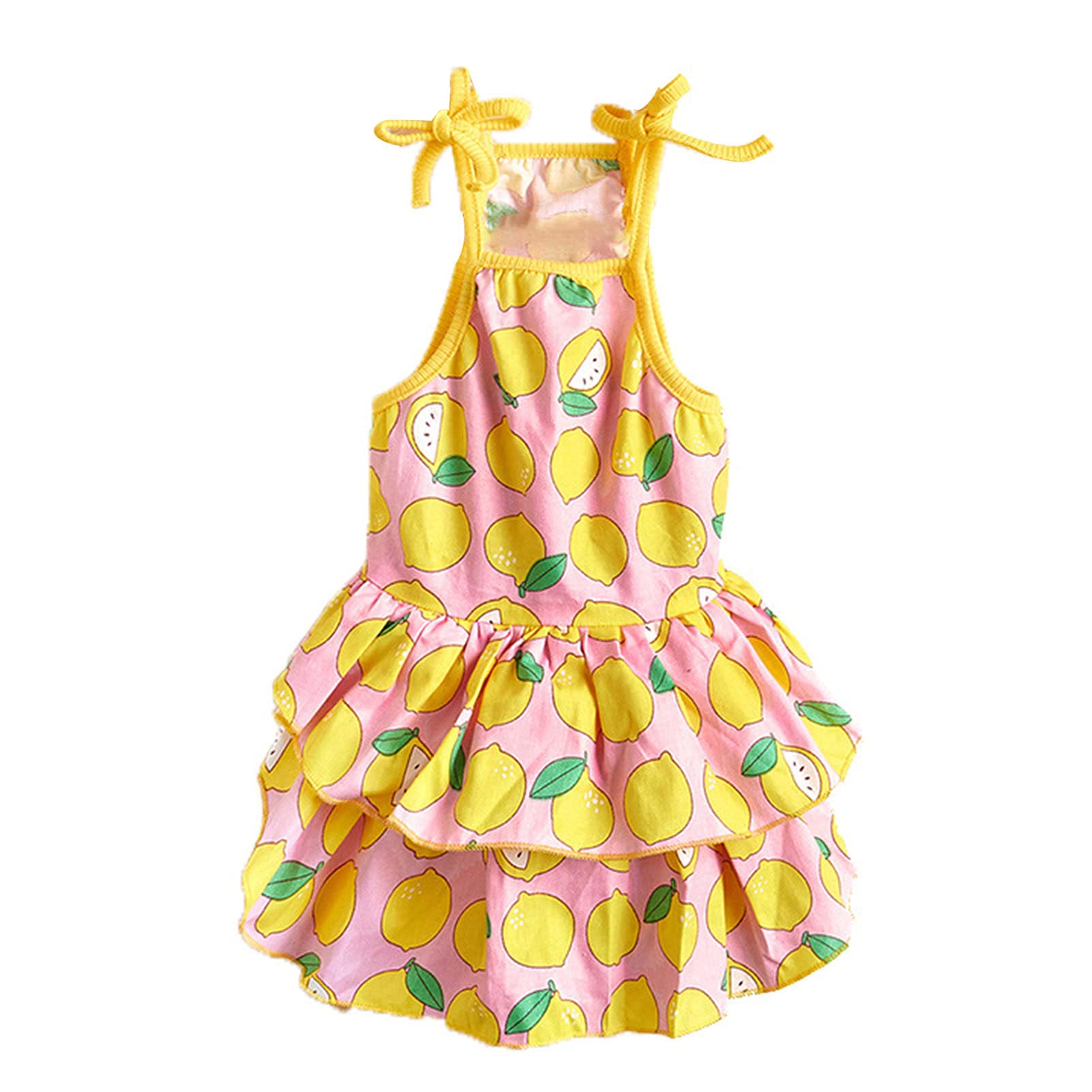 Breathable Sleeveless Fruit Print Pet Dress for Cats & Dogs - Orange Pullover Dog Clothing & Cat Accessories (Size L) - Perfect for Summer Outings & Photo Shoots