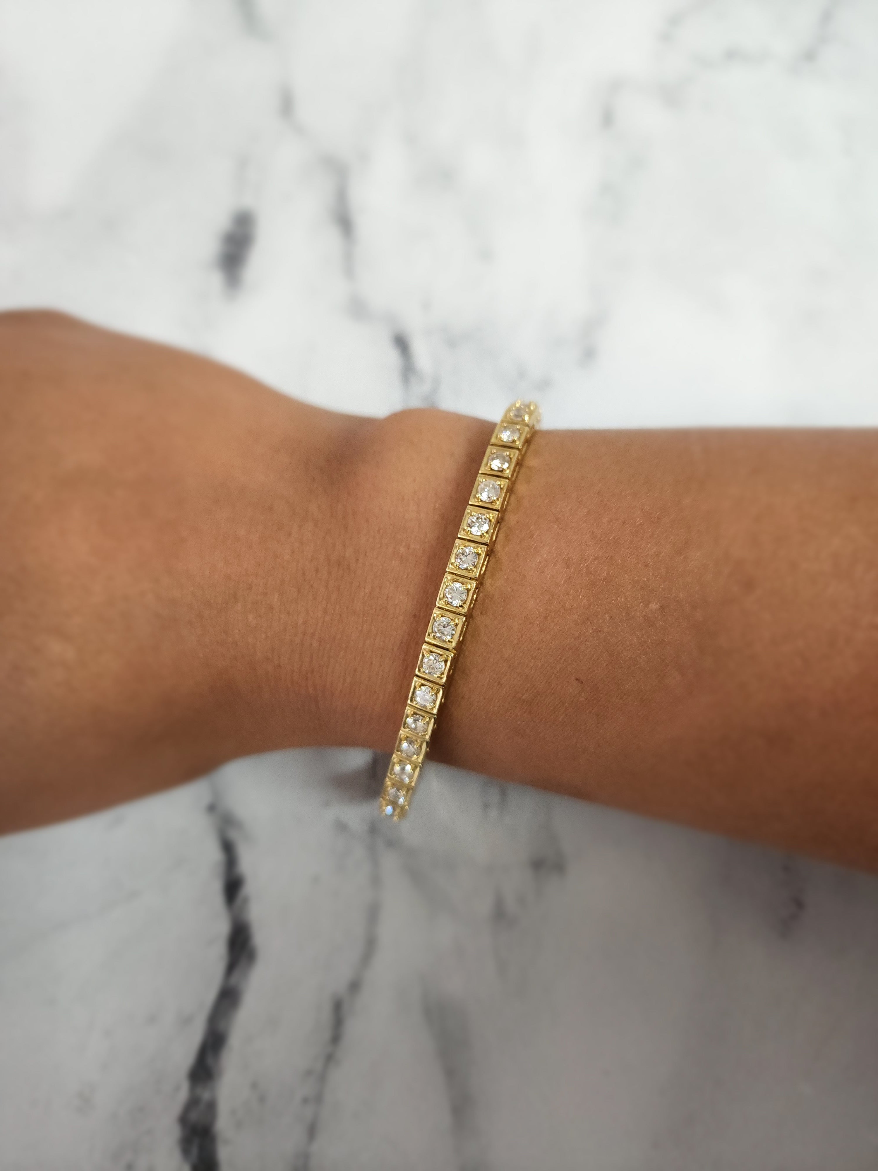 5 Carat Diamond Tennis Bracelet - Square Bezel Setting for Women, Elegant Jewelry Gift for Anniversary, Wedding & Special Occasions