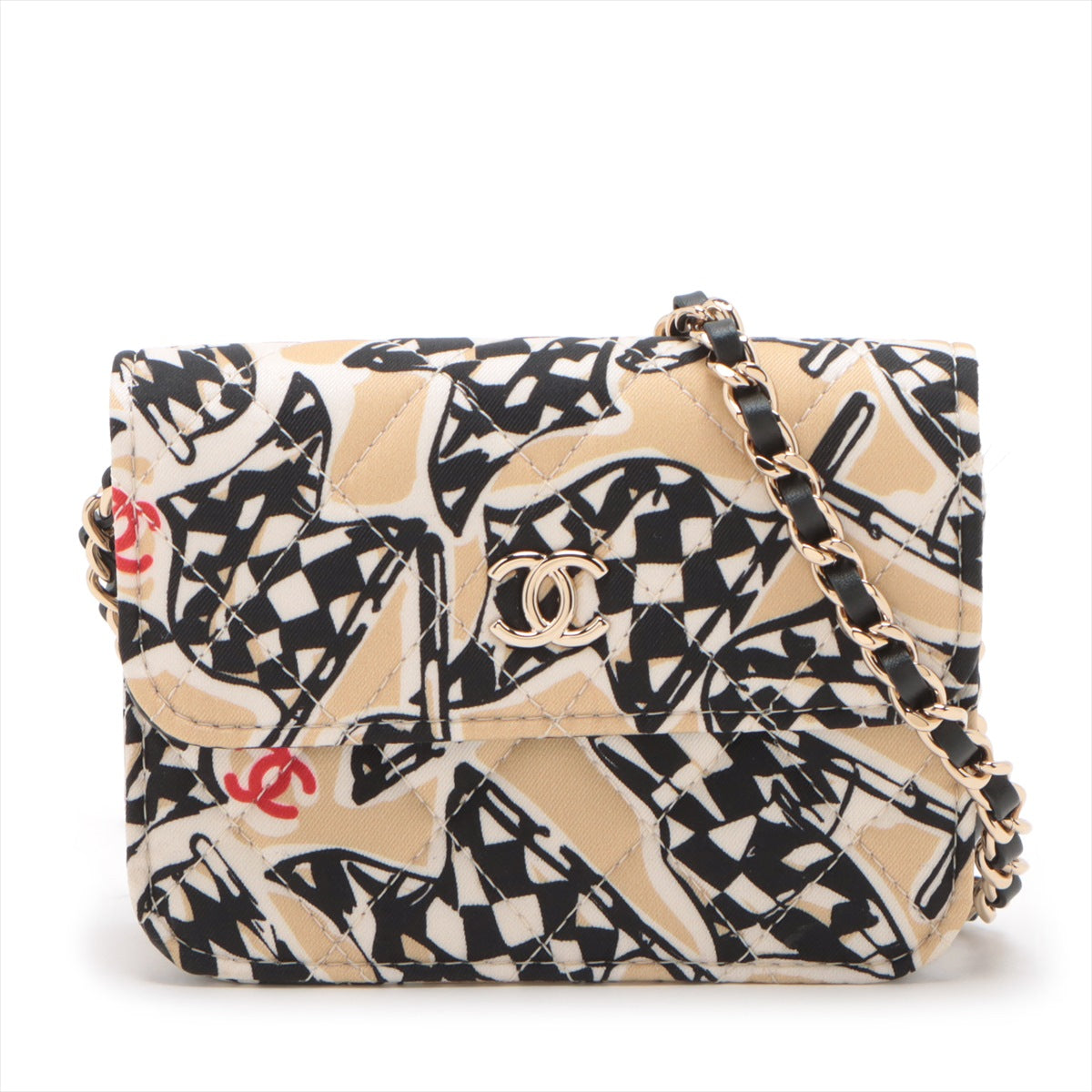 Chanel Mini Matelasse Racer Flag Single Flap Chain Shoulder Bag in Beige | Luxury Crossbody Purse for Women | Perfect for Date Night, Parties & Everyday Use