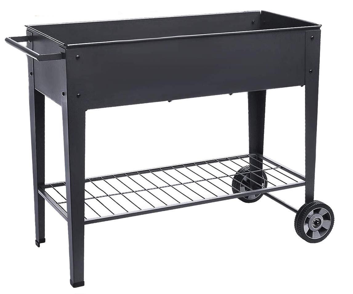 Elevated Garden Bed with Wheels - Raised Planter Box with Legs for Vegetables, Flowers & Herbs | Outdoor Patio Gardening, Balcony Planting & Backyard Decor