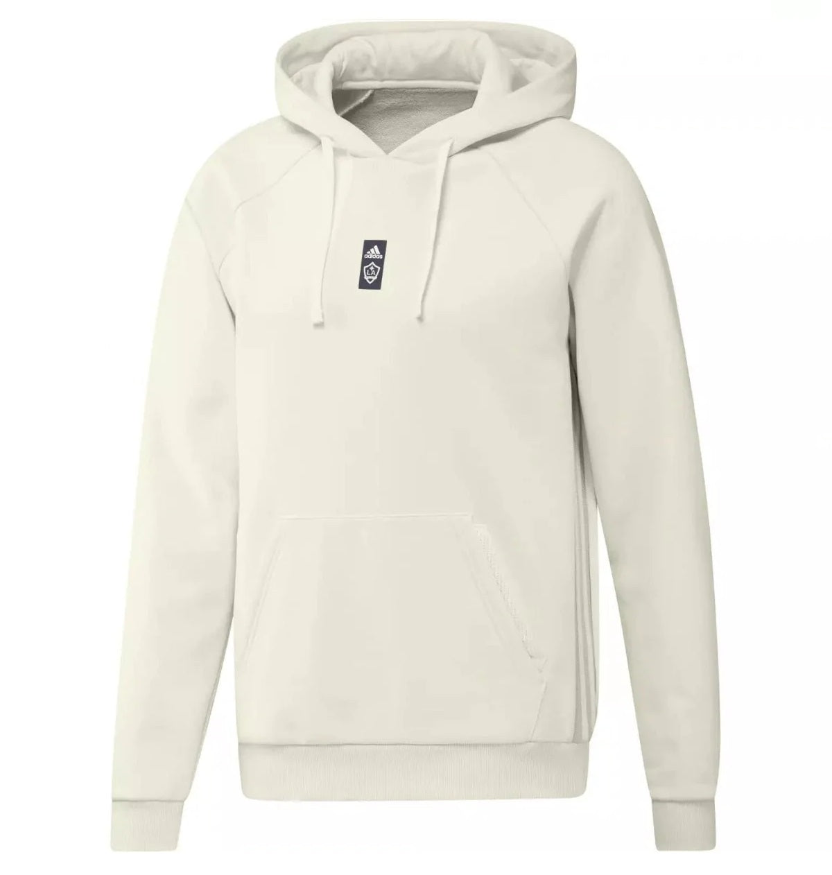 Adidas LA Galaxy Travel Hoodie for Men - Comfortable Beige Soccer Hooded Sweatshirt - Perfect for Casual Wear, Travel & Soccer Fans