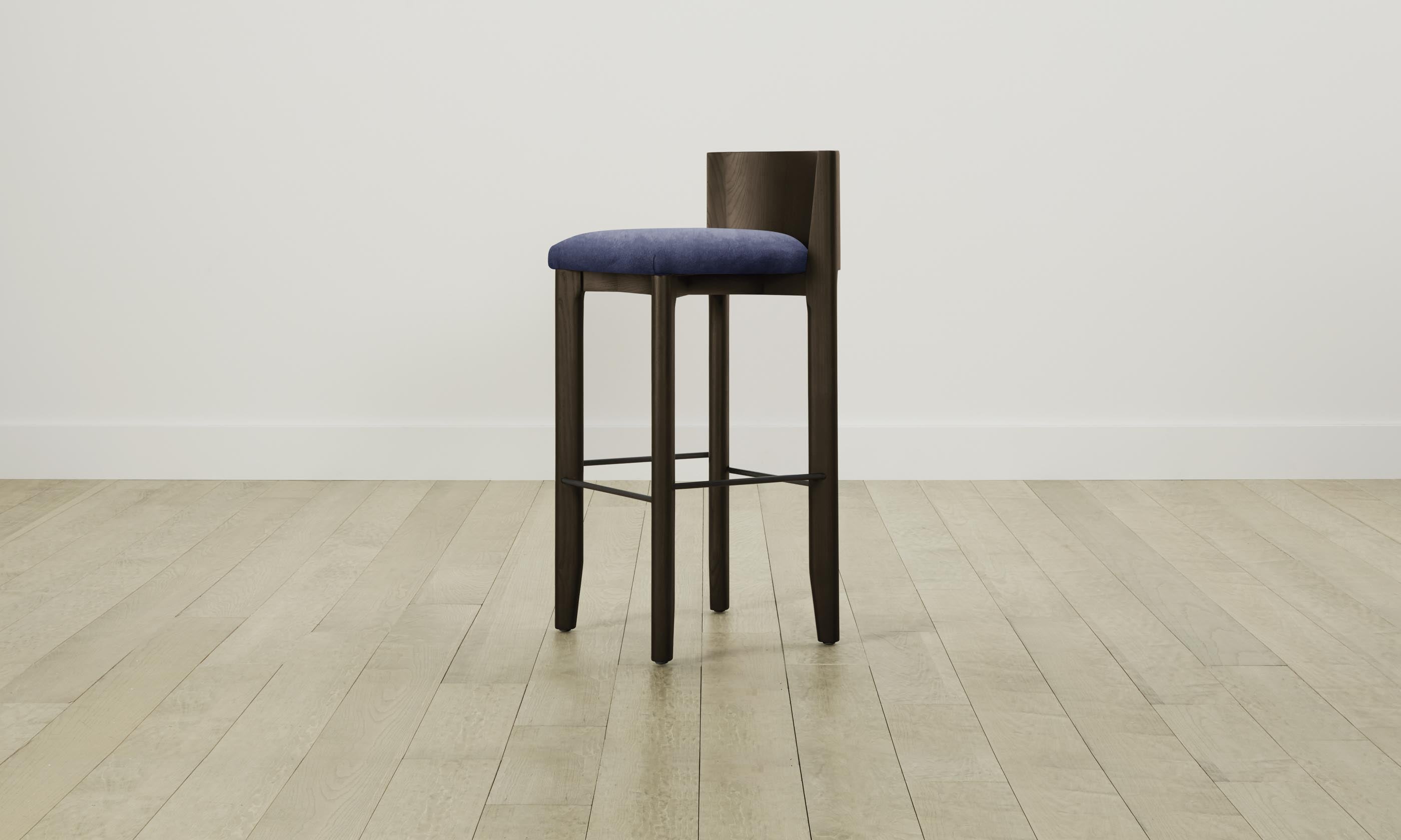 Premium Velvet Bar Stool - The Delancey Counter Stool in Midnight Blue for Kitchen Island, Home Bar & Modern Dining Room Decor