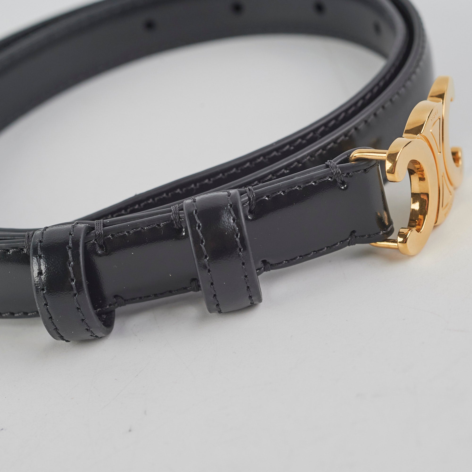 CELINE Triomphe Belt 70 Black - Genuine Leather Designer Belt for Women | Perfect for Office, Date Night & Formal Occasions