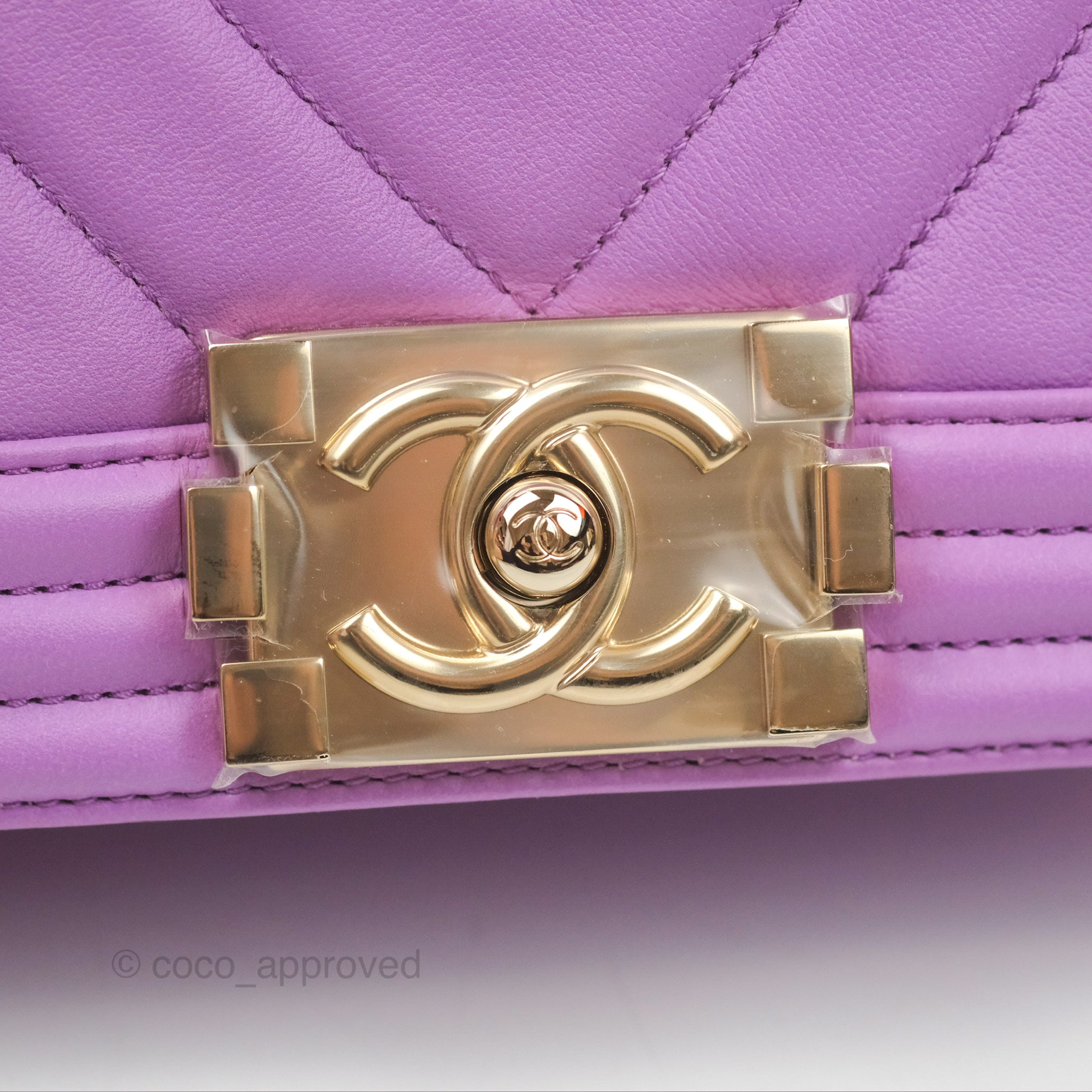 Chanel Chevron Small Boy Bag in Purple Calfskin with Gold Hardware - Luxury Crossbody Purse for Women, Perfect for Evening Events & Date Nights