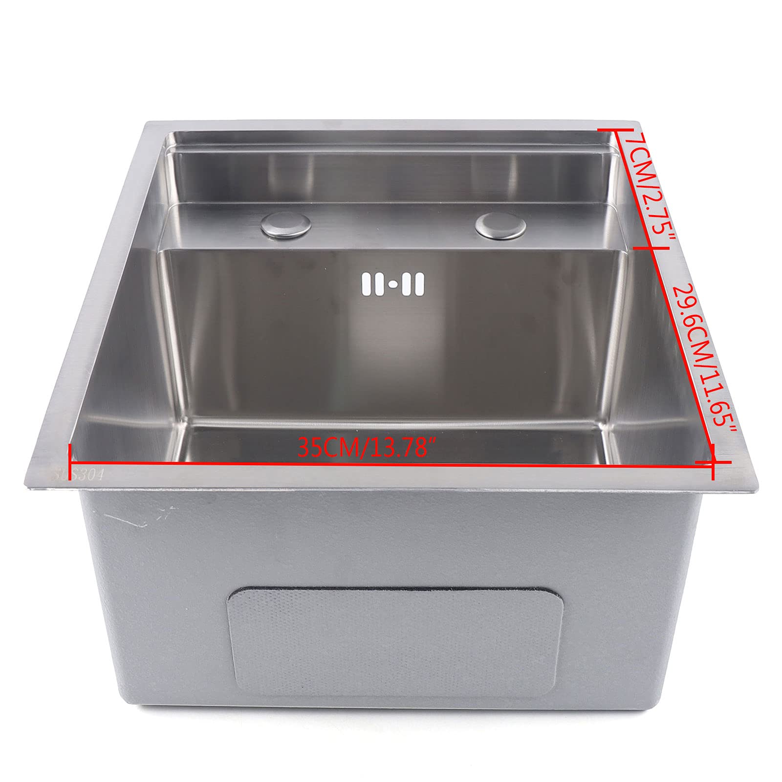 YIYIBYUS Single Bowl Stainless Steel Kitchen/Bar Sink with Double-Layer Edging & Folding Faucet - Compact Hidden Sink for Small Spaces, Perfect for Apartments, RVs, and Tiny Homes