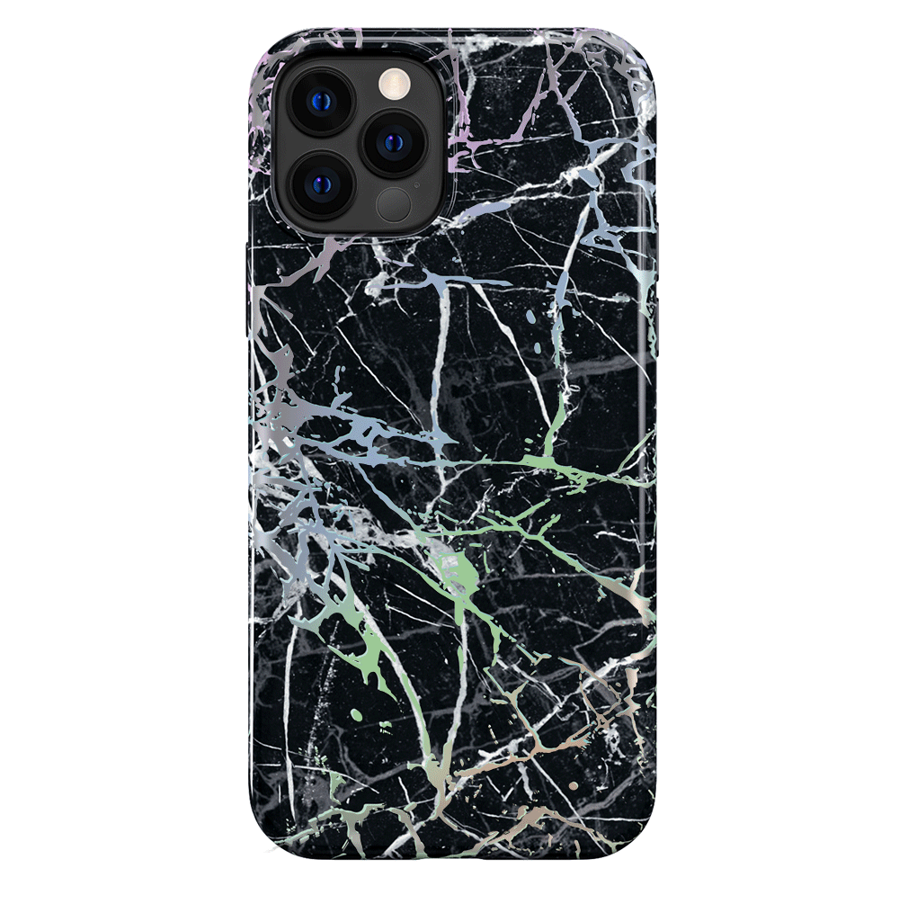 Holo Black Marble iPhone Case - Premium Protective Cover for iPhone [Model Numbers] | Shatterproof & Scratch-Resistant | Stylish Marble Design for Everyday Use, Work & Travel