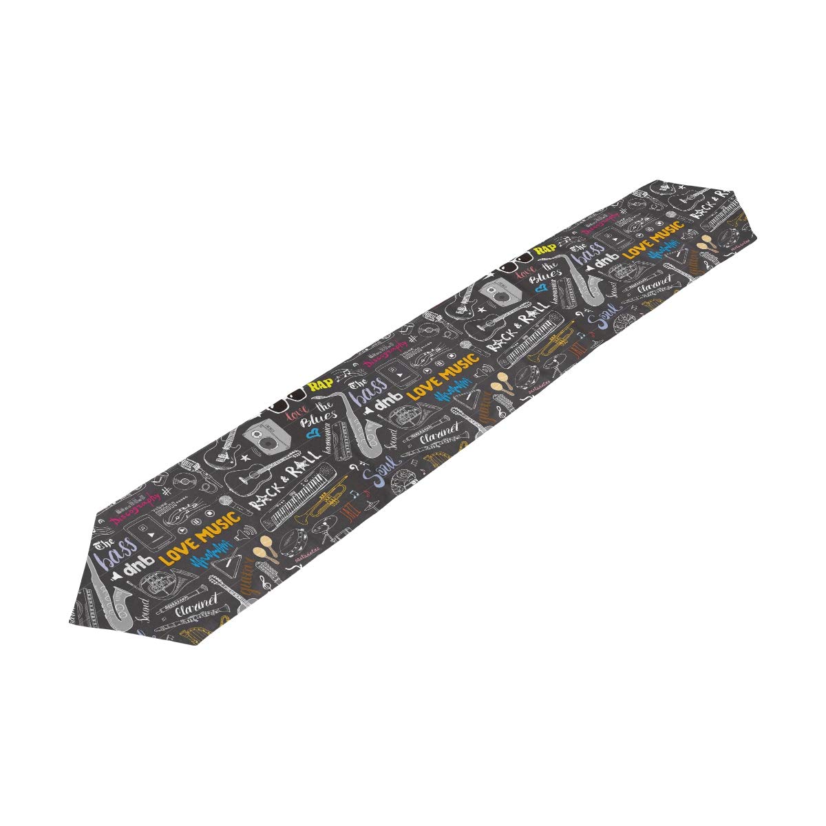 VIKKO Black Guitar Table Runner - Polyester Home Decor for Parties & Dinners