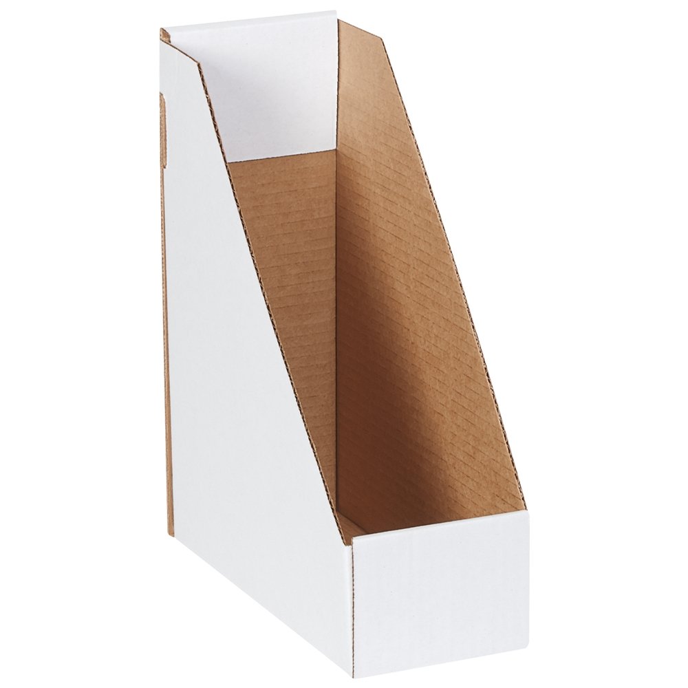 Aviditi 50-Pack White Corrugated Magazine File Boxes - 9.25