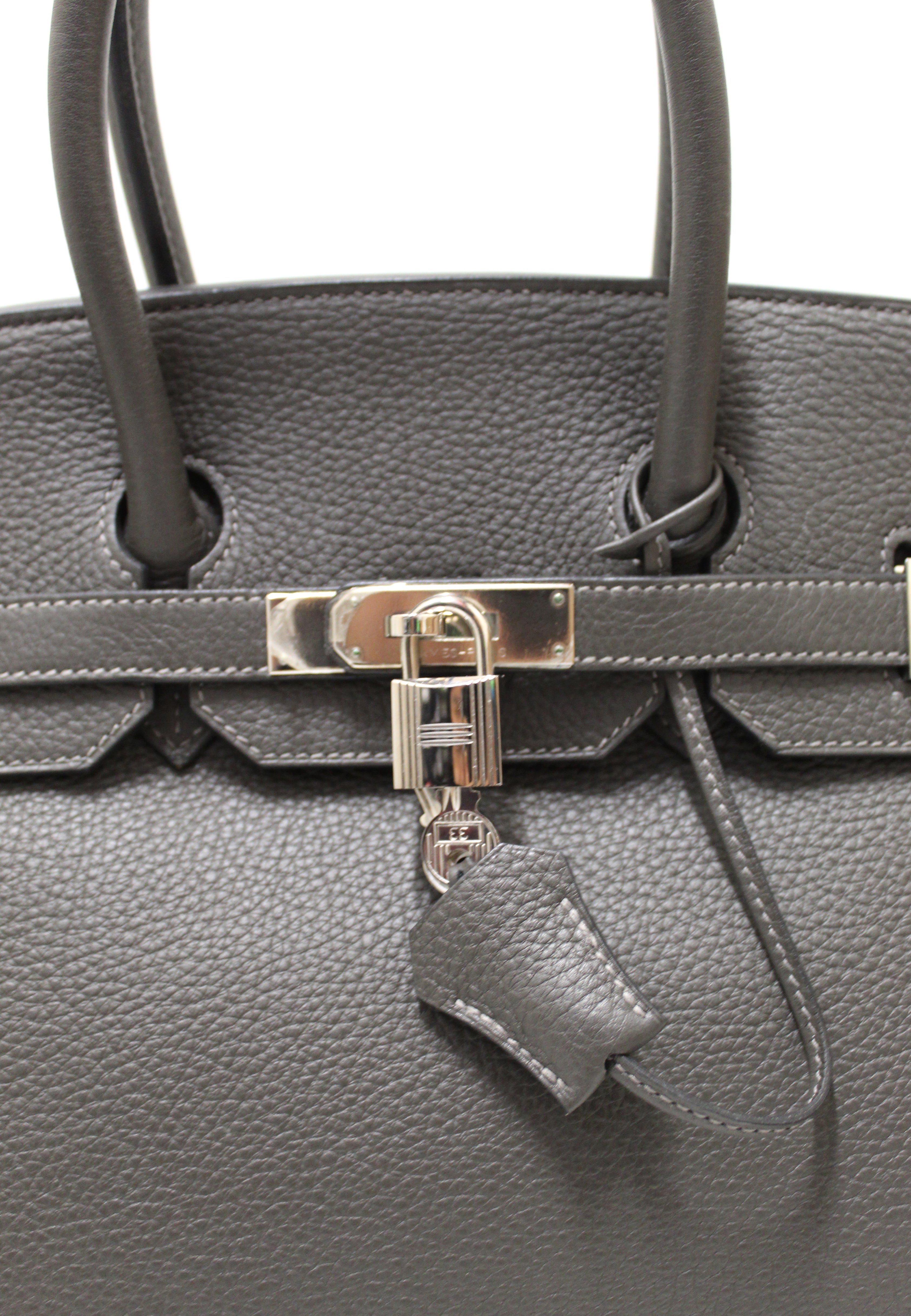 Authentic Hermes Grey Etain Togo Leather Birkin 35 Handbag - Luxury Designer Purse for Women, Perfect for Work, Travel & Special Occasions
