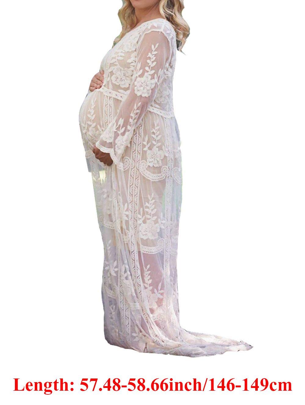 Sexy Maternity Lace Dress for Photoshoots - Elegant Pregnancy Gown for Baby Shower & Maternity Photography - Perfect for Professional Photo Sessions, Baby Announcements & Special Occasions