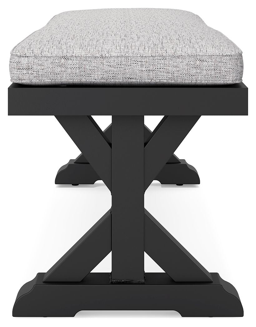 Beachcroft Outdoor Wooden Bench with Cushion - Comfortable Patio, Garden, and Backyard Seating for Relaxation