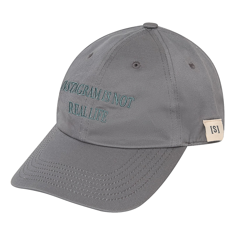 ASUSL Instagram Is Not Real Life Dad Cap - Grey Adjustable Snapback Hat for Men & Women - Perfect for Casual Wear, Outdoor Activities & Social Media Photos