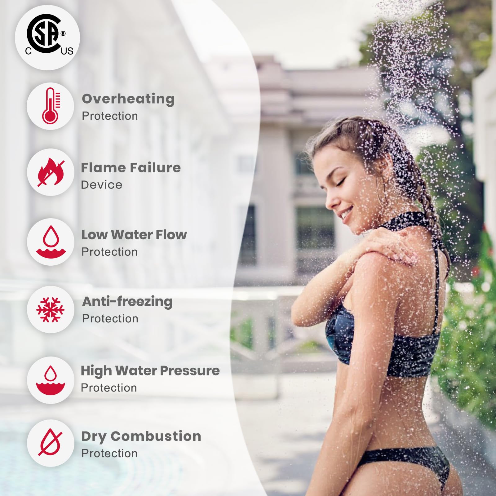 GASLAND BS158 1.58GPM 6L Portable Propane Tankless Water Heater for RV Camping - Instant Hot Water with Overheating Protection, Easy Installation | Perfect for Outdoor Showers, Washing Dishes & Camping Trips