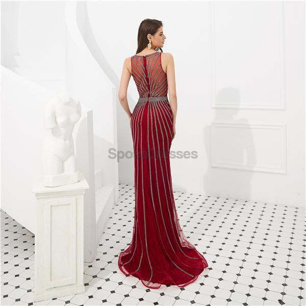 Elegant Gold Jewel Heavily Beaded Mermaid Evening Prom Dress for Women - Formal Gown for Prom, Homecoming, Ball & Special Occasions