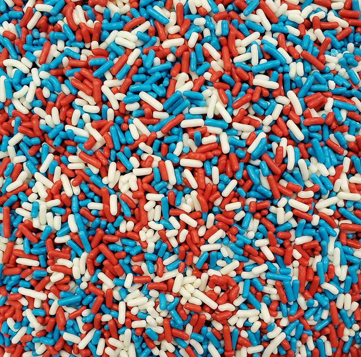 4th of July Patriotic Jimmies Sprinkles - Red, White & Blue Cake Decorations for Independence Day - Perfect for Cupcakes, Cookies & Party Desserts